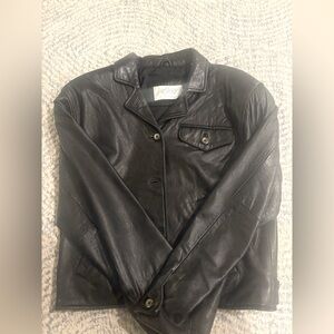 Lord + Taylor Petites Black Leather Women's Jacket